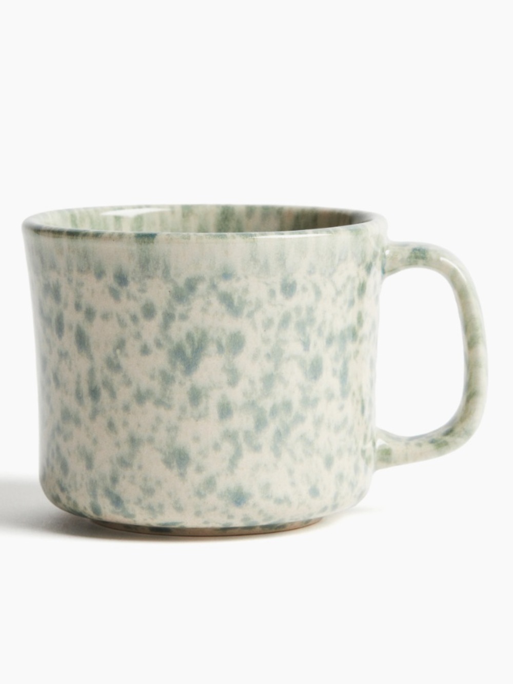 H&M Speckled Ceramic Coffee Mug in Light Green